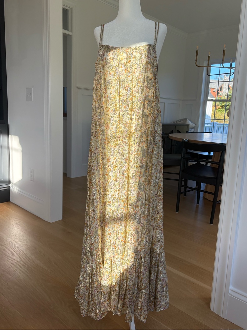 NWT Zara Gold and Floral Maxi dress